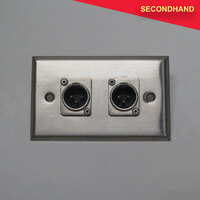 Metal Wall Plate 115mm x 70mm fitted with 2 x Male 3-pin XLR Connectors (secondhand)