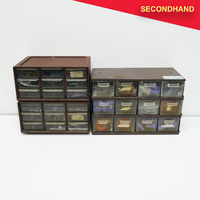 Lot of Assorted Electronic Components including Semi Conductors, Resistors & Capacitors in Cabinets [A] (secondhand)