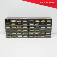 Lot of Assorted Electronic Components including Semi Conductors, Resistors & Capacitors in Cabinets [B] (secondhand)