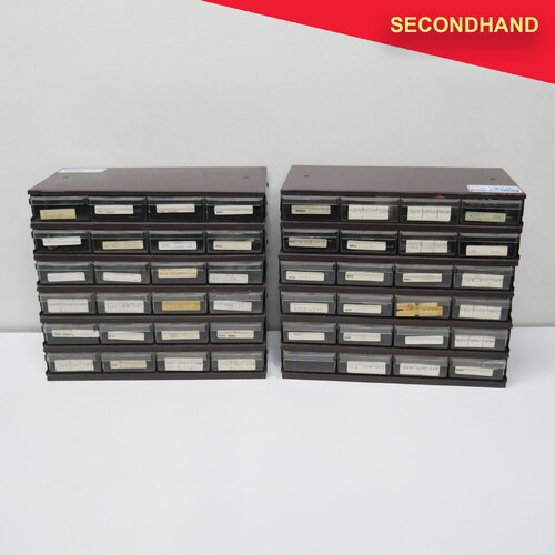 Lot of Assorted Electronic Components including Semi Conductors & Resistors in Capstan Cabinets [D1 & D2] (secondhand)