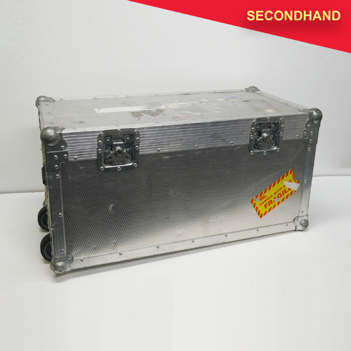 Aluminium Roadcase with Hinged Lid, Trolley Wheels & Retractable Handle (secondhand)