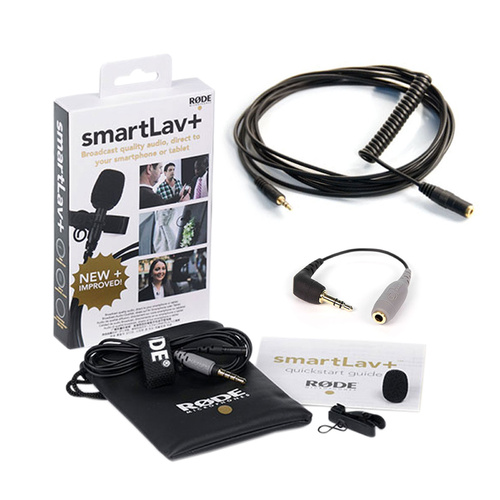 RODE smartLav+ Lavalier Condenser Microphone Kit with SC3 3.5mm TRRS to TRS  Adapter