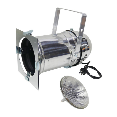 Showtech Par 64 240v Can Silver with Colour Frame with Par 64 1000w 240v MFL Lamp